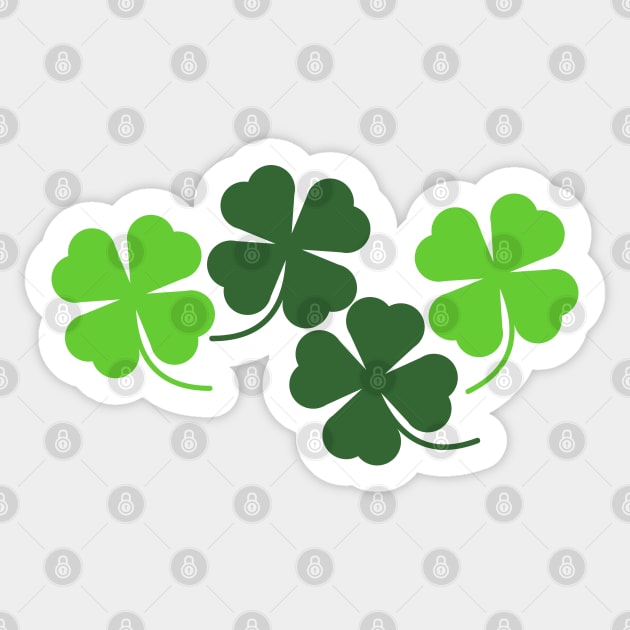 Four Leaf Clover Lucky Shamrocks in White Sticker by Kelly Gigi